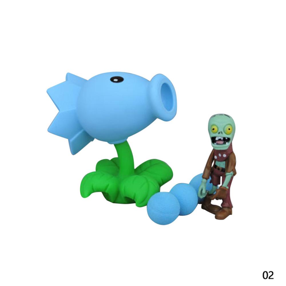 Timekey Mainan Action Figure PVZ Plant vs Zombies Peashooter Bahan PVC Untuk Hadiah Ulang Tahun T6U4