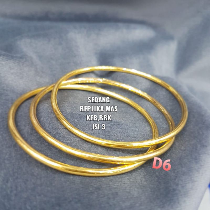 Gelang keroncong lapis emas 24k /replika, tahan lama,awet,persis seperti asli,tahan,cantik