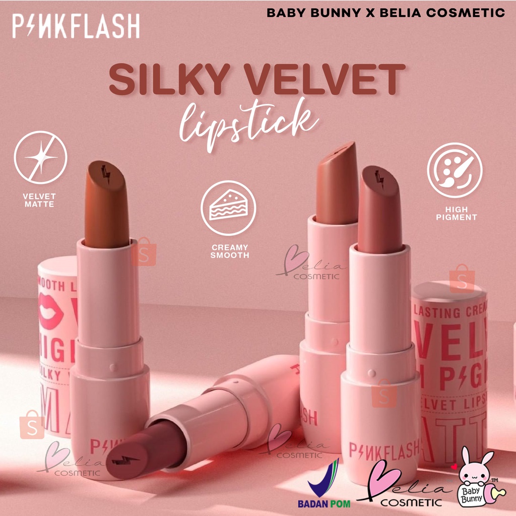 ❤ BELIA ❤ PINKFLASH Lipstick Silky Velvet PF-L05 | Velvet Lipstick (✔BPOM)