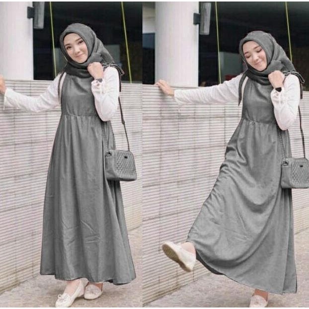 TERBARU       SET HIJAB WAKANDA ABU Busana Muslim Wanita Baju Muslim Kodok