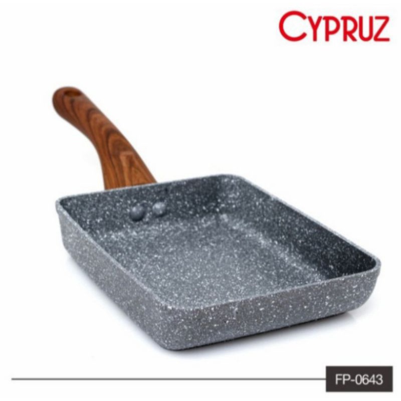 cypruz fry pan persergi omlette marble induksi wajan penggorengan 18cm