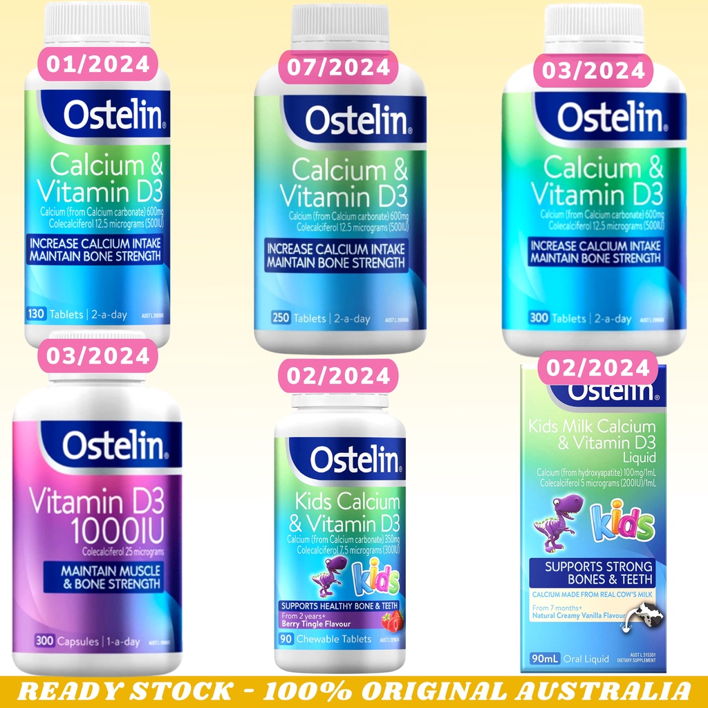 Jual OSTELIN Calcium & Vitamin D3 130 Tablet 250 300 Tablets / Kids 90