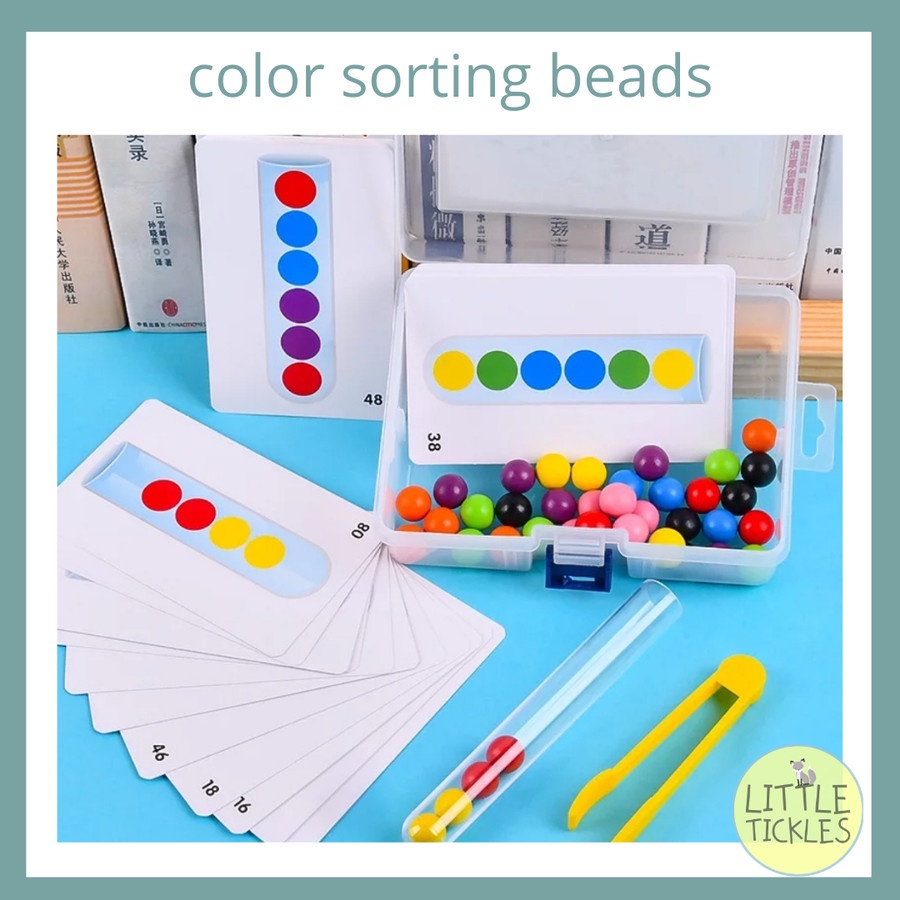 Color Sorting Beads - Mainan Montessori Anak Brain Games