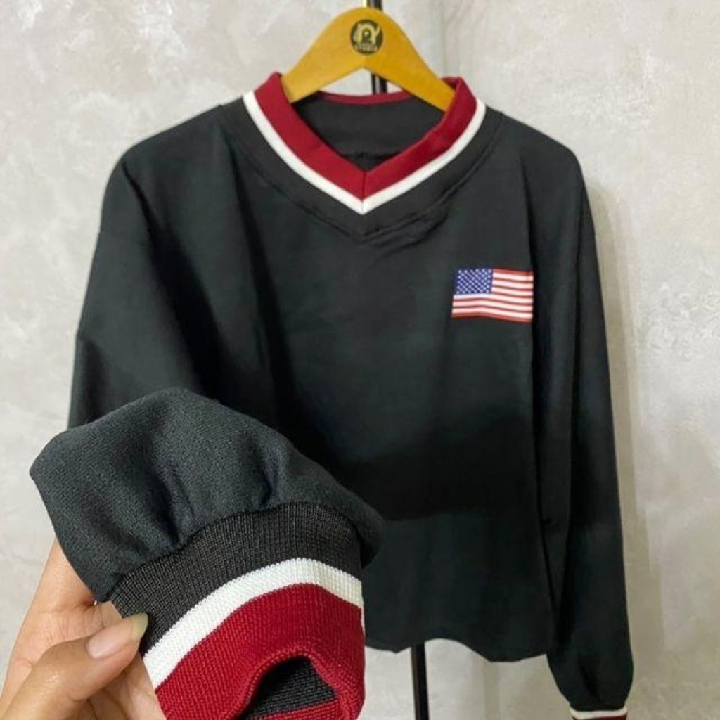 FLAG AMERIKA SWEATER CROPE SPORTY (V1)