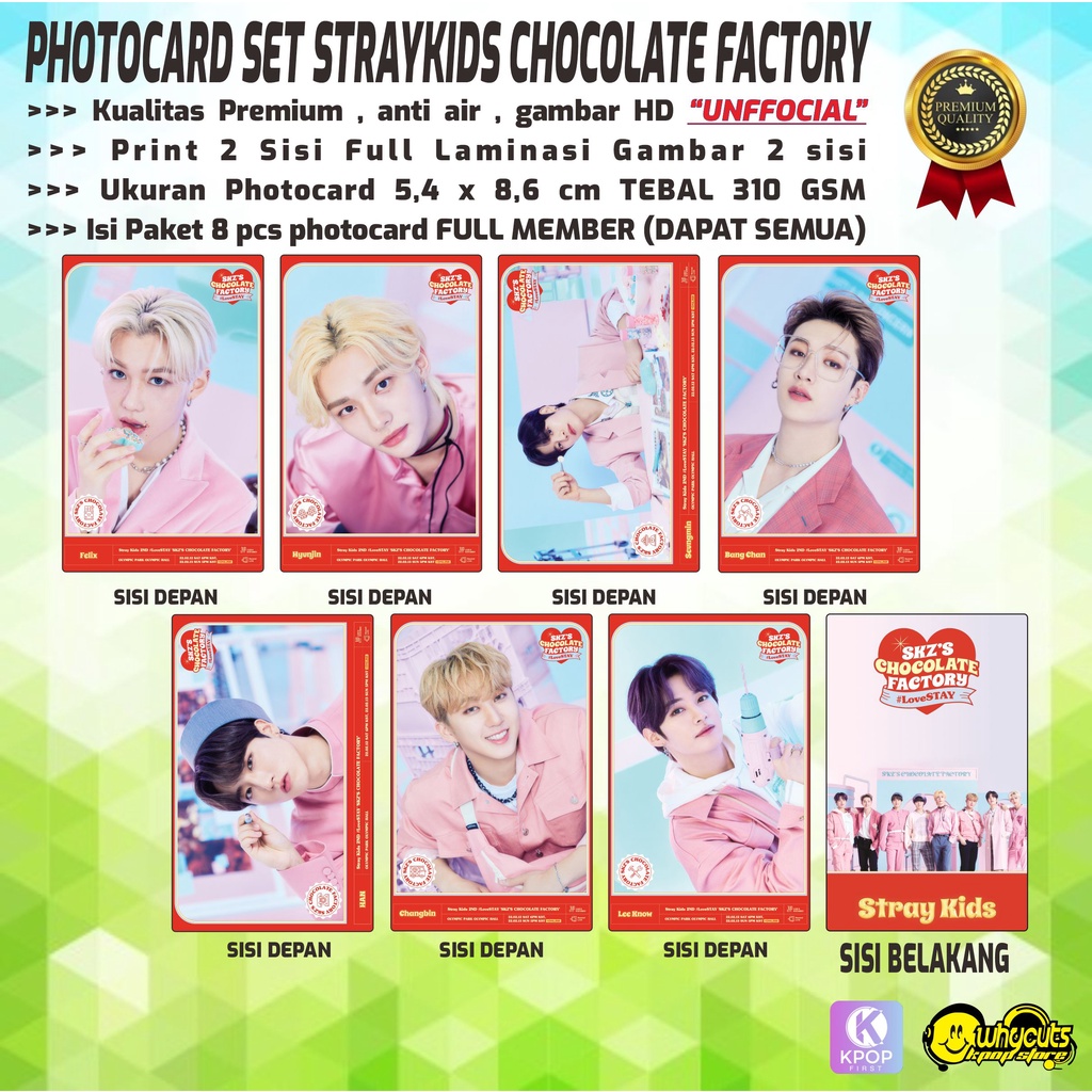 PHOTOCARD PC FULL SET KPOP PREMIUM STRAYKIDS &quot;CHOCOLATE FACTORY&quot;