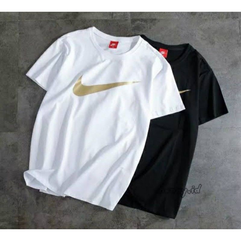 KAOS BAJU TSHIRT FASHION SPORT LOGO NIKE GOLD / COMBED 30S