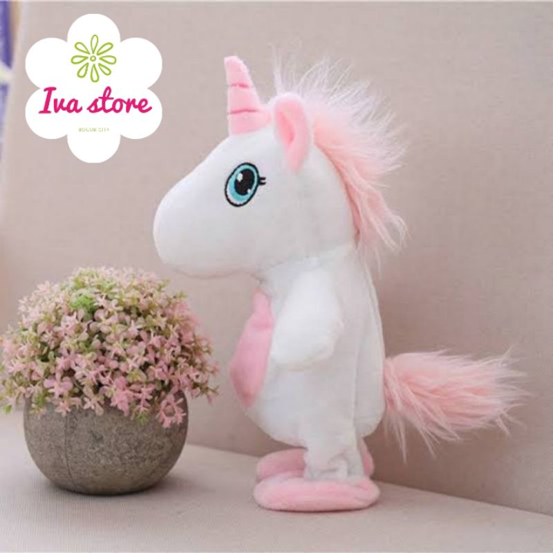 Mainan bayi boneka talking unicorn merekam suara free bungkus kado