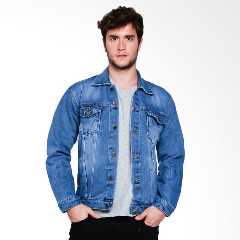 Papercut Men Jaket Denim Pria - Light Blue
