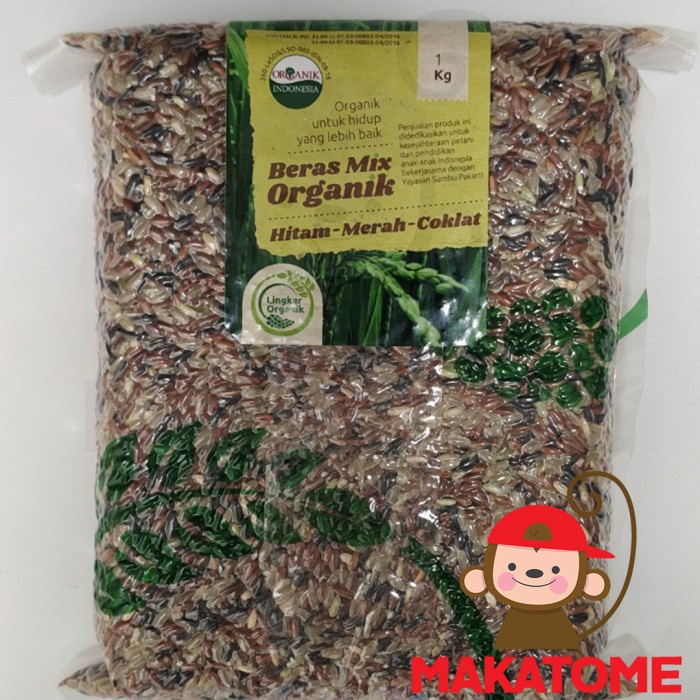 

Lingkar Organik Beras Mix Hitam Merah coklat 1kg vacuum pack 1 kg rice