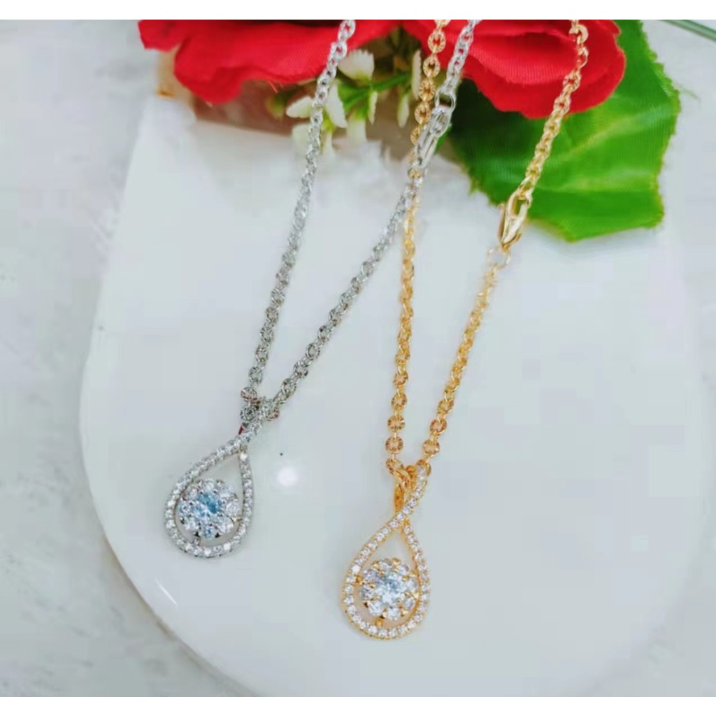 Kalung Xuping Permata Lapis Emas 18K Perhiasan Fashion F34.35