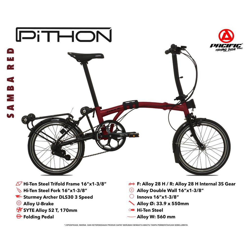 pacific python folding bike
