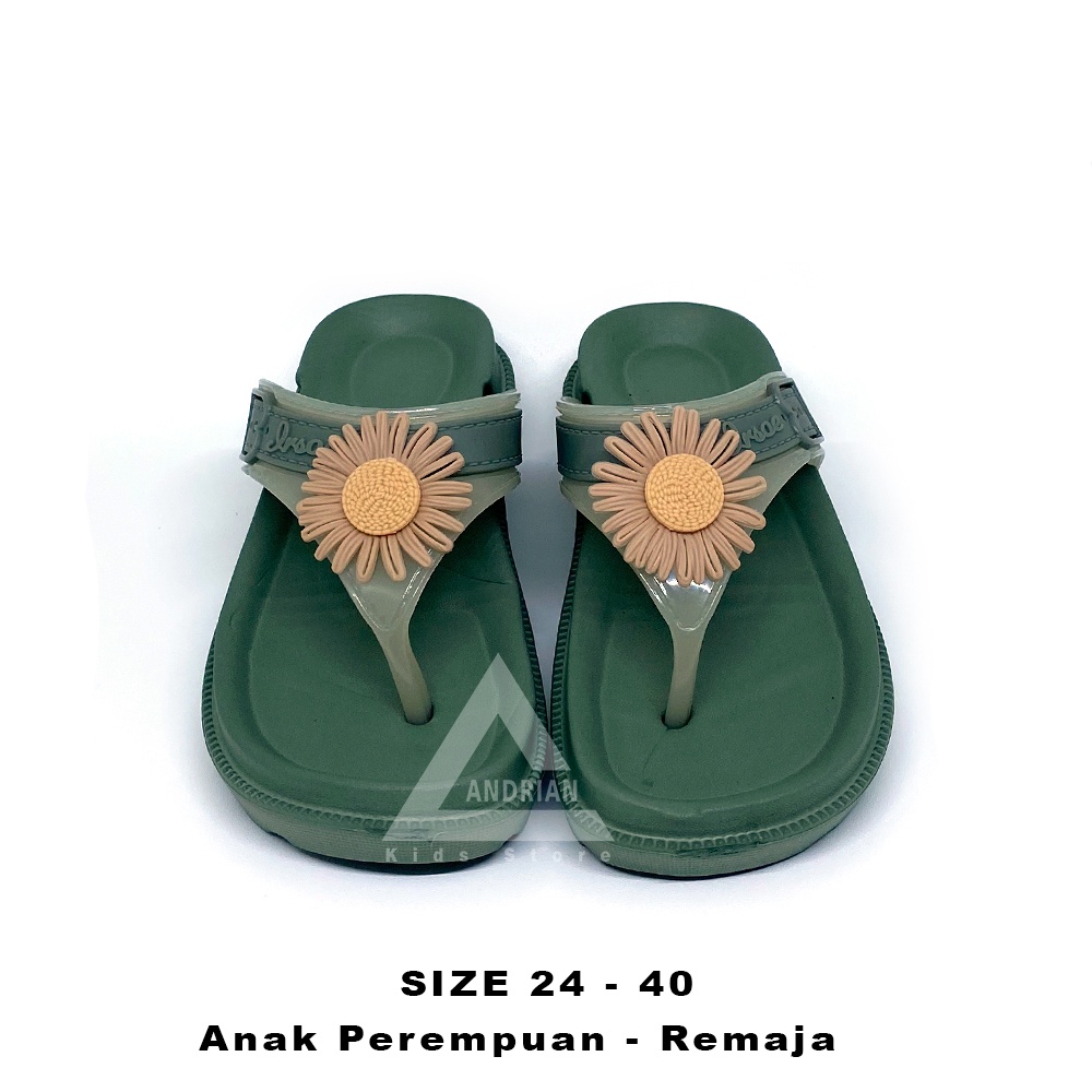 IRSOE sandal jepit anak perempuan / motif bunga matahari yang model terbaru