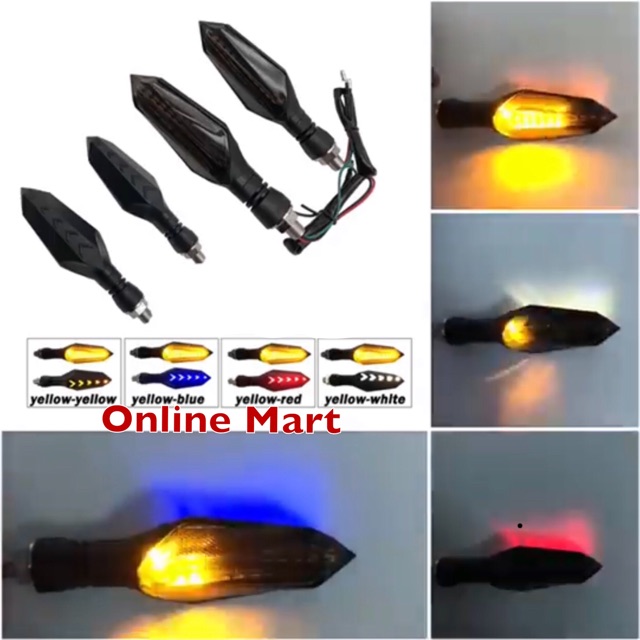 Lampu sen led running 2warna vixion byson mx king cb cbr aerox vario new byson dll