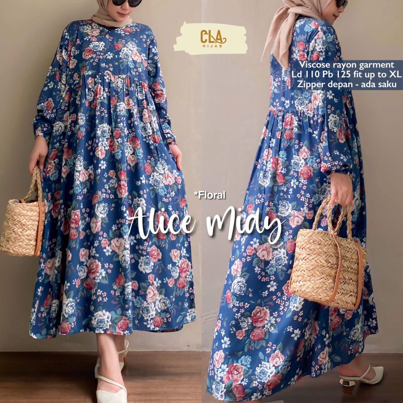 Alice Midy Dress Panjang Wanita Original by Cla Hijab