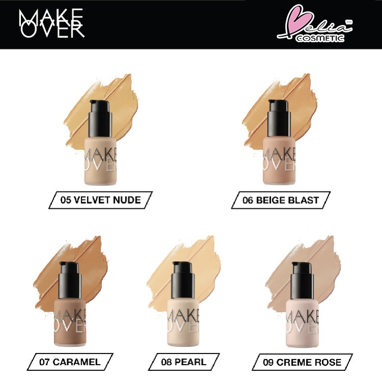 ❤ BELIA ❤ Make Over Ultra COver Liquid Matt Foundation (makeover) 33ml