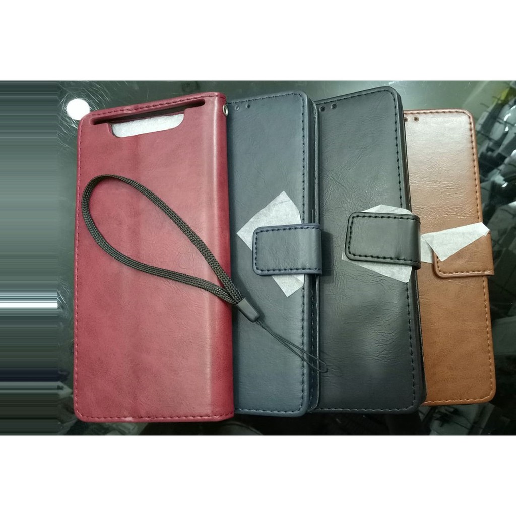 FLIP WALLET FLIPWALLET LEATHER CASE COVER SARUNG DIARY DOMPET KULIT - REALME 5