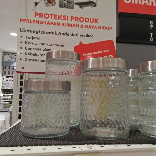 Storage jar set (jar / toples kaca) 3 ukuran