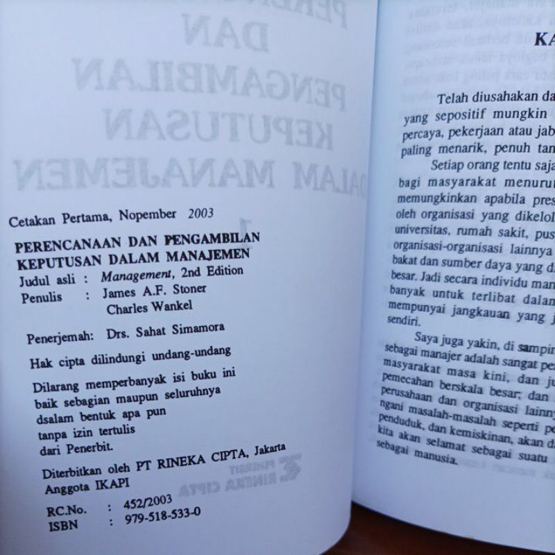 Buku Perencanaan Pengambilan Keputusan Dalam Manajemen 1 Oleh James A F Stoner Charles Wankel Shopee Indonesia