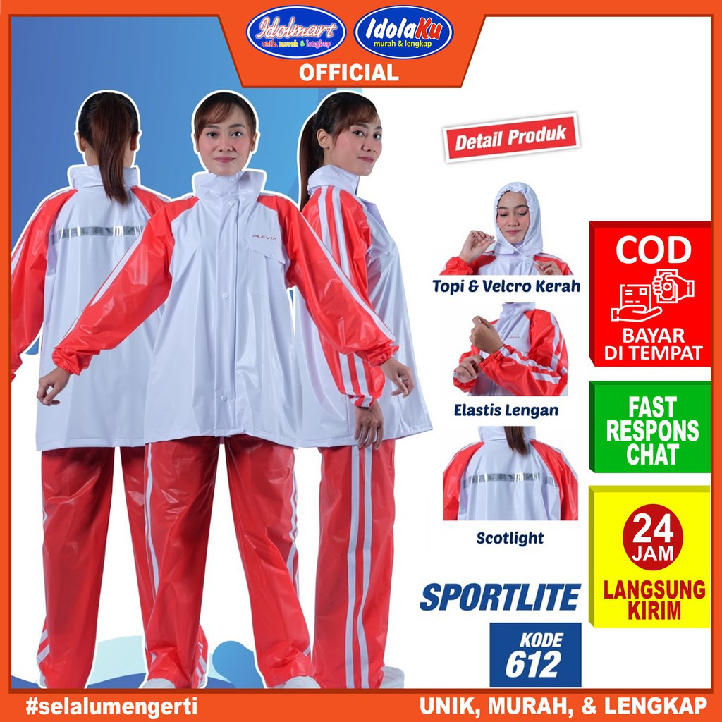 IDOLAKU Jas Hujan plevia Jaket Celana Sportlite 612 Unisex - Plevia semarang