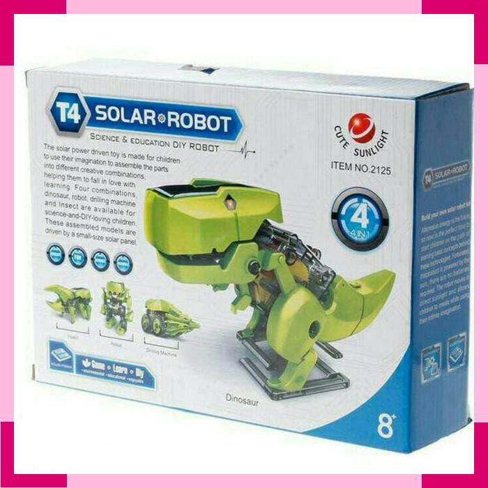 mainan edukasi robot solar cell 4 in 1 transforming solar cell robot