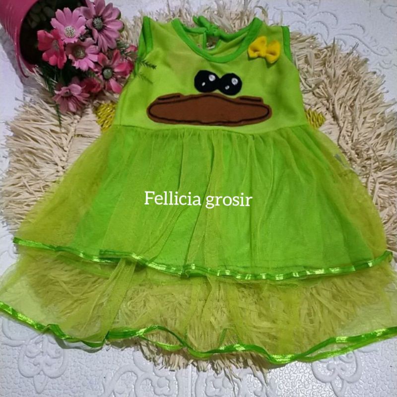 DRESS TUTU FELLICIA,TILE LEMBUT//1-2 tahun.