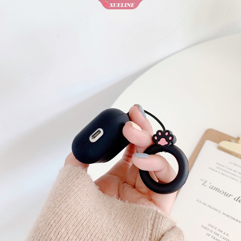 Cover Pelindung Headphone Bluetooth Bahan Silikon Bentuk Kartun Cakar Kucing Untuk AirPods 1 2 pro