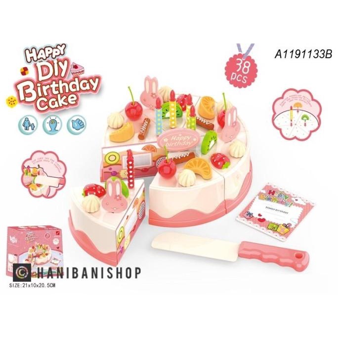 

Mainan Anak Diy Birthday Cake / Mainan Kue Potong 38 Pcs