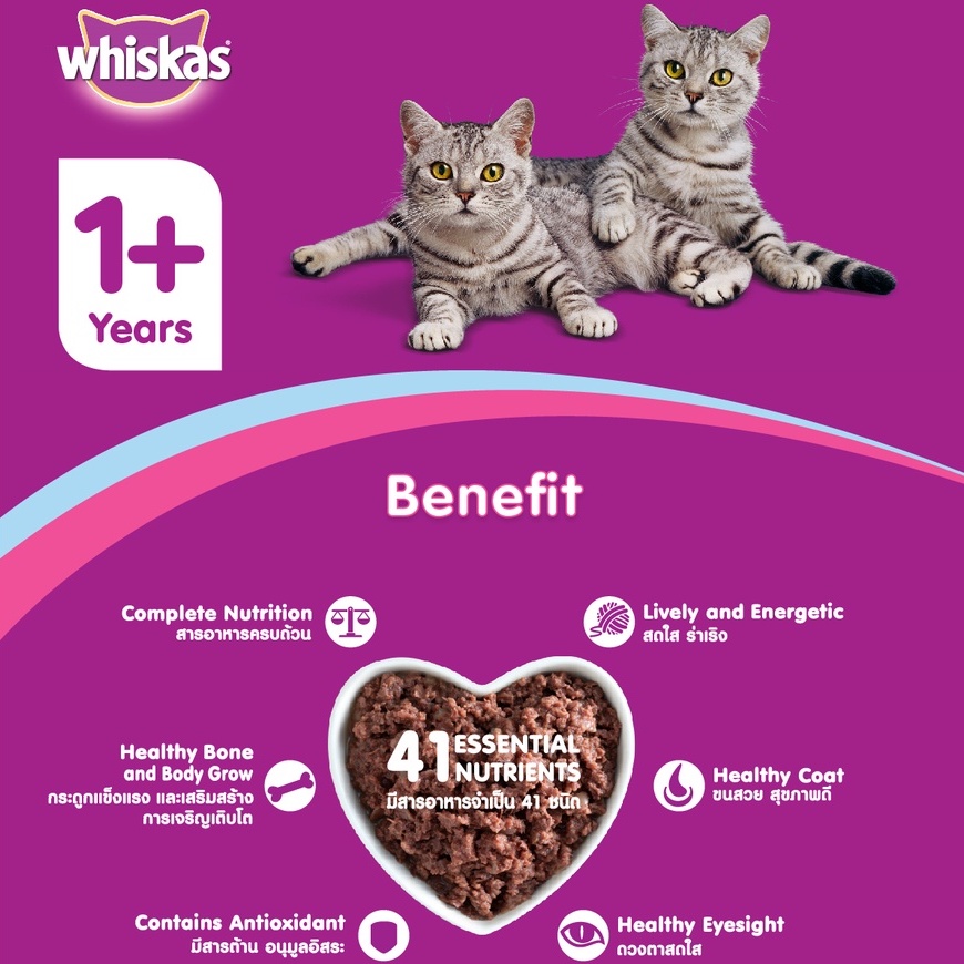 Whiskas DRY Cat Food Pouch Junior 450gr &amp; Adult 480gr / Makanan Kucing Whiskas