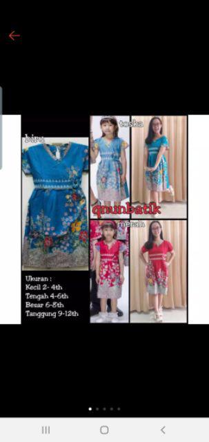 Qnunbatik Dress/terusan Batik Anak Perempuan Silvy Bunga