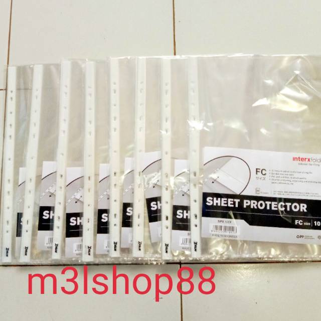 

Plastik pp pocket f4 / sheet protector (folio) Inter x-10 lembar