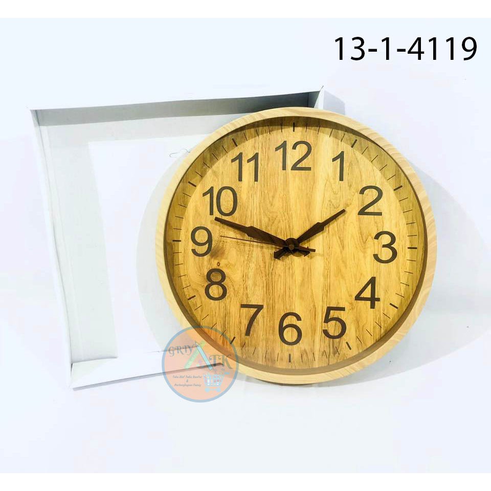 Jam Dinding Besar Bulat Kayu 3023