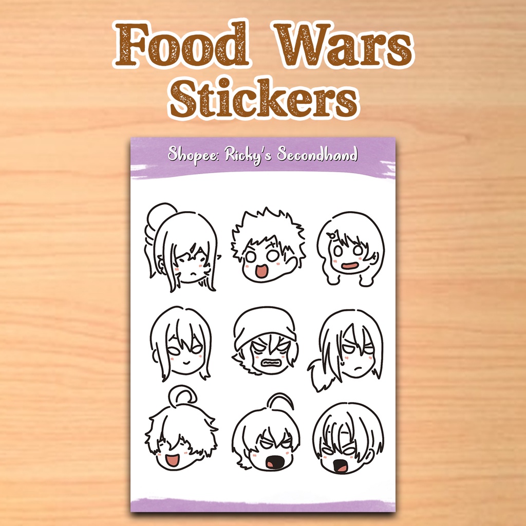 

Food Wars Sticker Sheet by Ricky's Secondhand - Stiker Waterproof Anti Air Shokugeki no Souma Chibi Stickers Anime SNS Foodwars Yukihira Soma Erina Nakiri Alice Megumi Tadokoro Satoshi Isshiki Ryou Kurokiba Akira Hayama Takumi Aldini Mito Ikumi