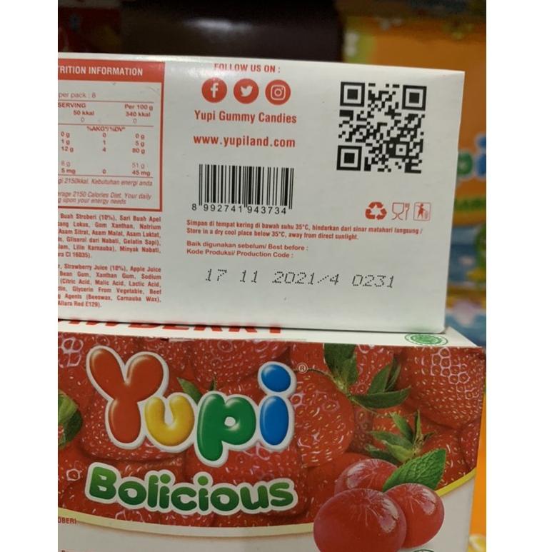 

BARANG TERUPDATE Yupi Bolicious Strawberry 1 box isi 24 pcs ❆ 887