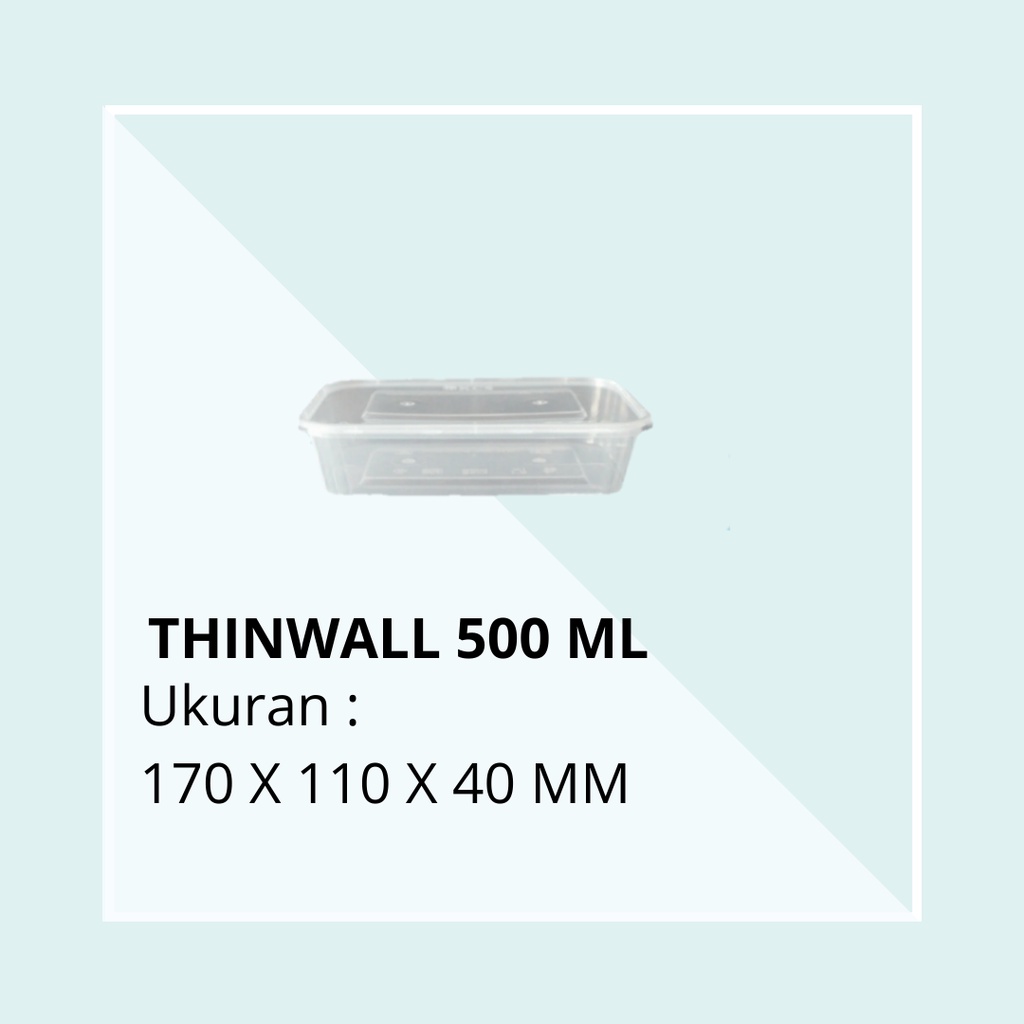 THINWALL KCS rectangle 500ml si 25pcs