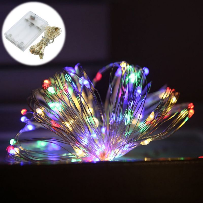 LAMPU HIAS PAJANGAN PAJANG NATAL ULANG TAHUN BATU PESTA AGUSTUSAN TUJUHBELASAN TUMBLR KABEL COLOKAN KAWAT BATERAI MINI LED RICE COLOR RAINBOW RGB WARNA WARNI LAMP PANJANG 5M 10 M METER 10M 50 LED 100LED 100 LED 140LED