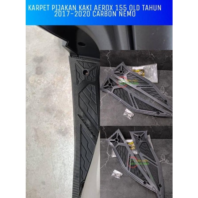 BORDES KARPET PIJAKAN KAKI AEROX 155 CARBON NEMO 2017-2020 OLD shopun21 Juara