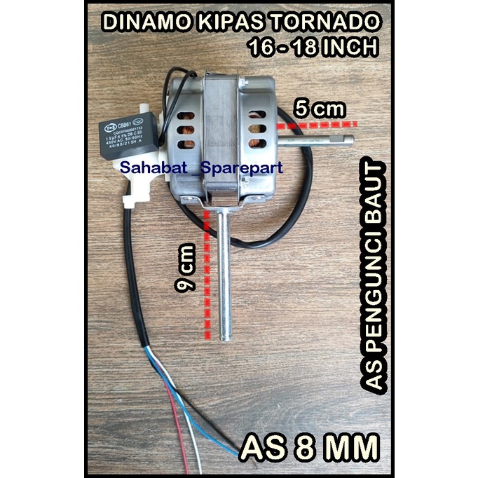 DINAMO KIPAS TORNADO 16 - 18 INCH AS PENGUNCI BAUT MODEL KAKI PANJANG 9 CM