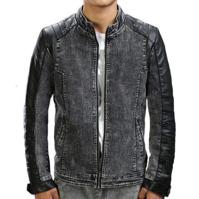 Hot Sale Murah Jaket Pria Kombinasi Jeans/Levis Dan Semi Kulit Jf03 - A99Ba7