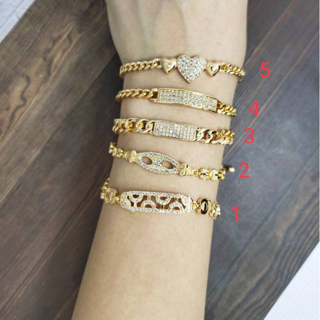 Fifi Fashion Gelang Tangan Model Sisik Naga 3 Model  Fashion Lapis Emas(1-5)
