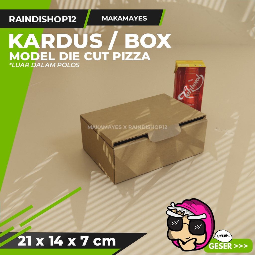 

(MIN 50 PCS) BOX 21 X 14 X 7 CM KARDUS DIE CUT PIZZA KEMASAN PACKAGING KADO