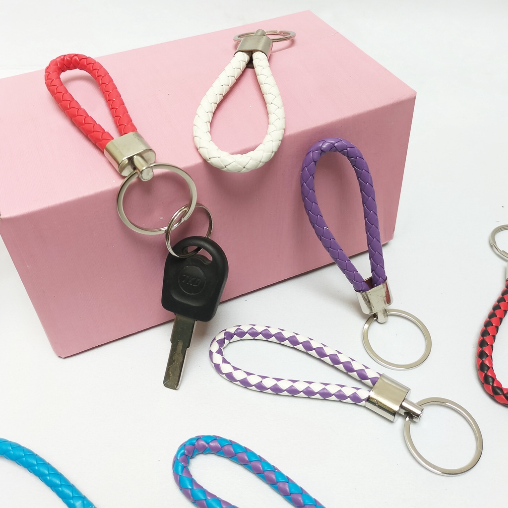 Keychain kulit sintetis gantungan kunci Tambang gantungan tas aksesoris tas korea gantungan kunci lucu