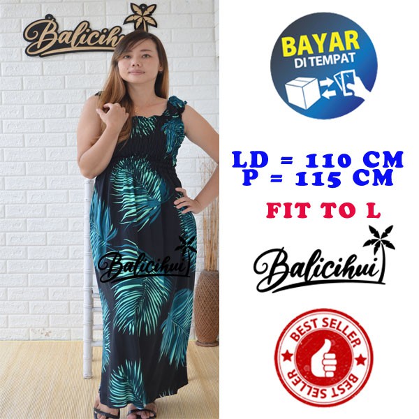 Balicihui Dress Kerut Panjang Dress kasual Dress panjang Wanita