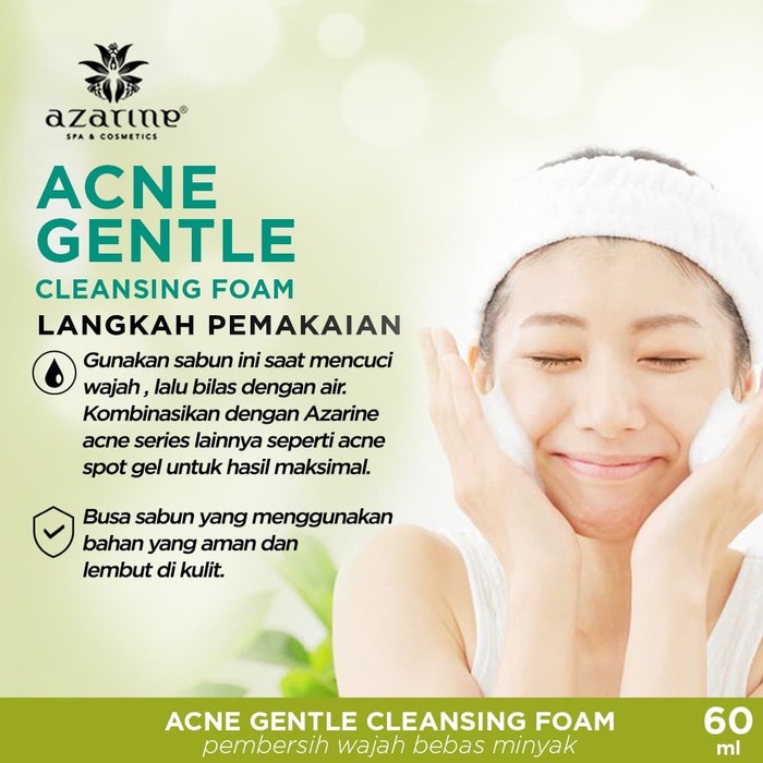 AZARINE ACNE GENTLE CLEANSING FOAM sabun cuci muka 60ml