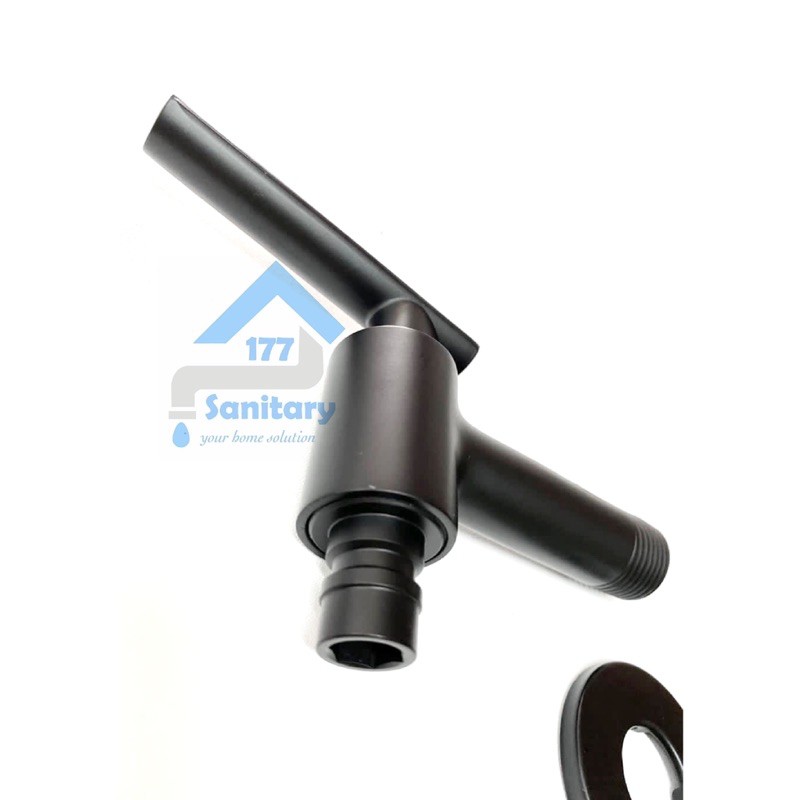 Kran Taman KUNINGAN AIR Minimalis Hitam 5PNBL-Keran air mesin cuci brass faucet wall black matte tebal anti karat bergaransi