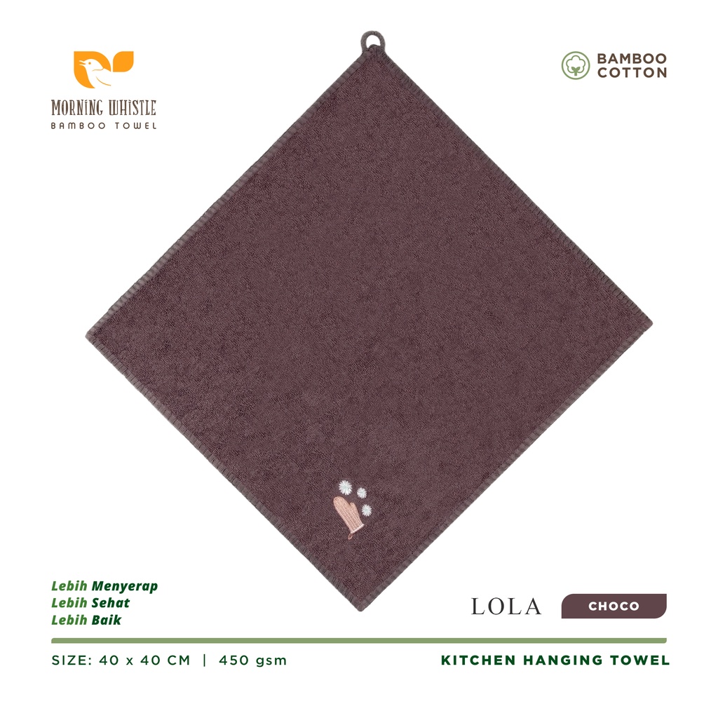 Serbet Lap Tangan Terry Palmer Morning Whistle Bamboo LOLA / Kitchen Towel / Hand Towel 40 x 40 cm