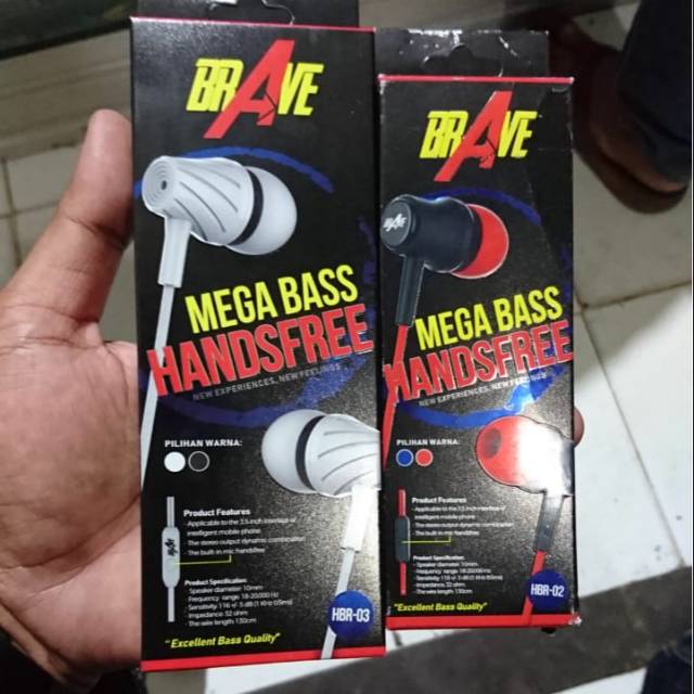 Brave mega bass original. Earphones handsfree. Brave hbr04. extra bass headset ugo.