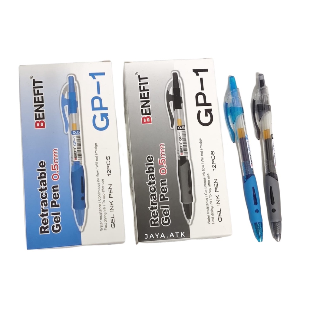 PULPEN GEL CETEK CETREK 0.5 MM HITAM BIRU PEN GEL BALLPOINT RECTRACT GP-1