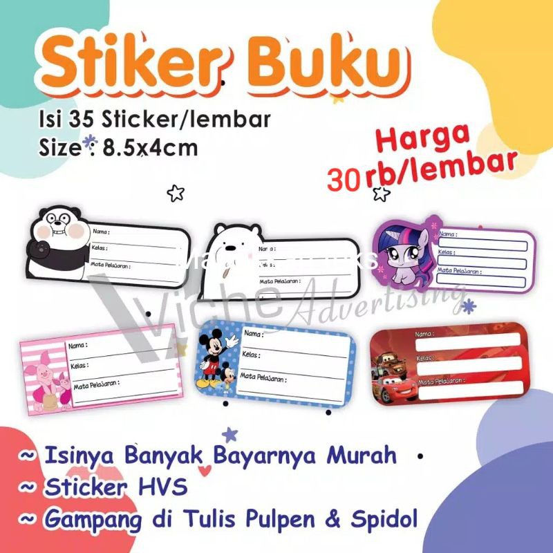 

MURAH!!!STICKER BUKU KARAKTER