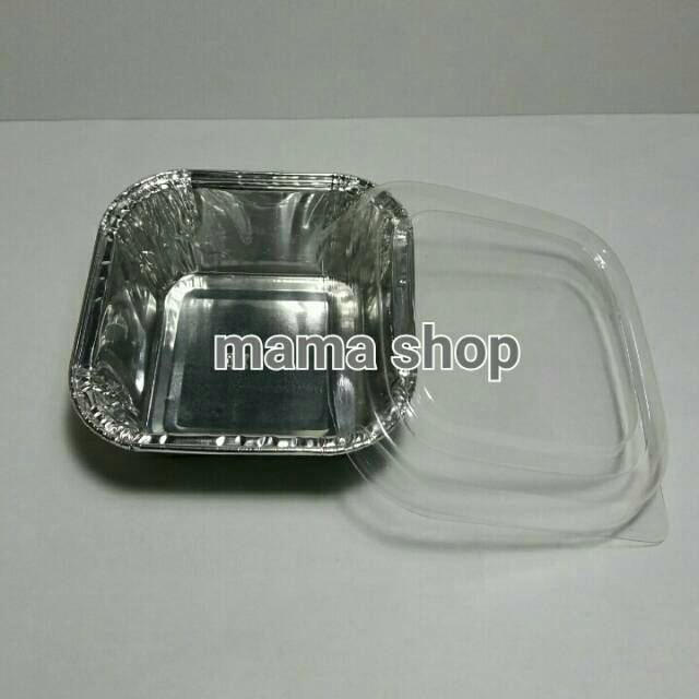 Aluminium Foil Kotak Plus Tutup Size Single untuk Makaroni Panggang / Pastel Tutup