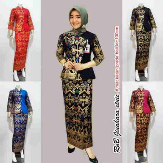 RNB JINAHARA ETNIK PRADA BALI PRODO SETELAN BATIK PRAMUGARI SHANGHAI TOP + ROK PANJANG BANKIR